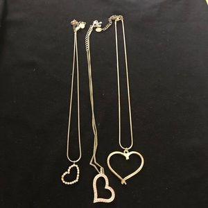 3 heart necklaces